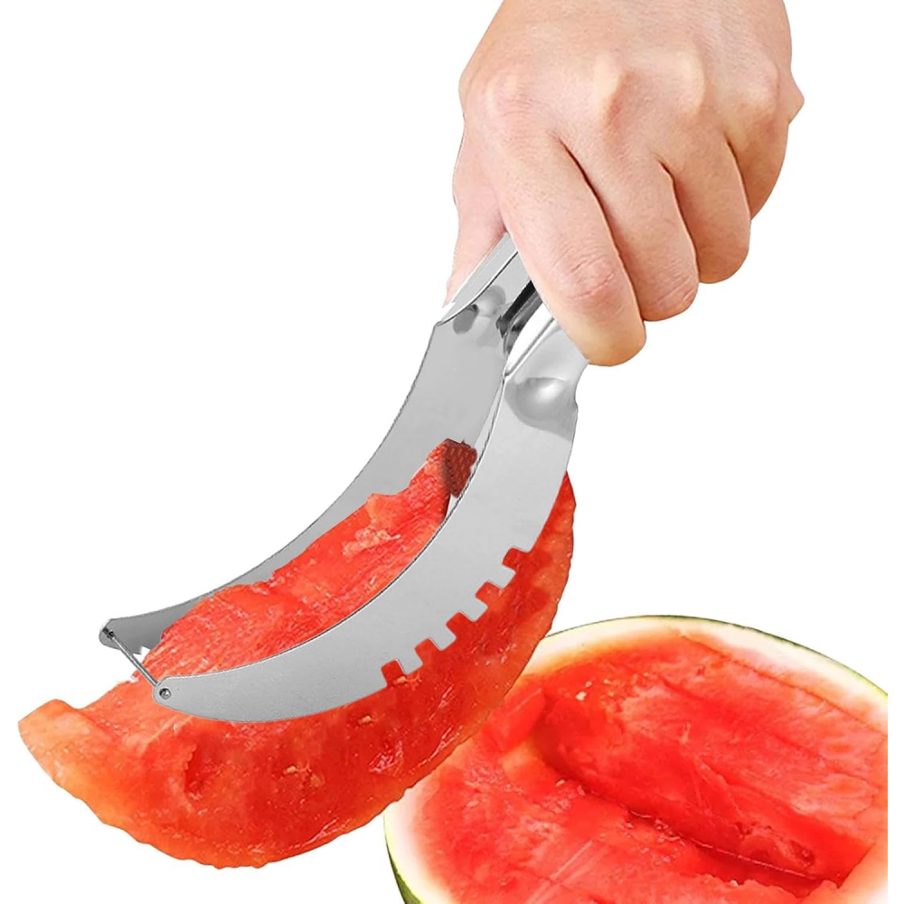 Stainless Steel Watermelon Slicer & Fruit Cutter Perfect for Pitaya, Papaya, and Soft Fruits