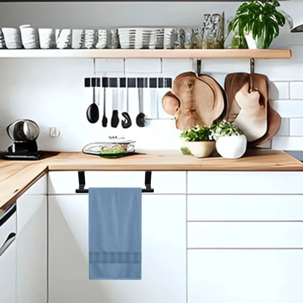 Black No Drill Towel Rack