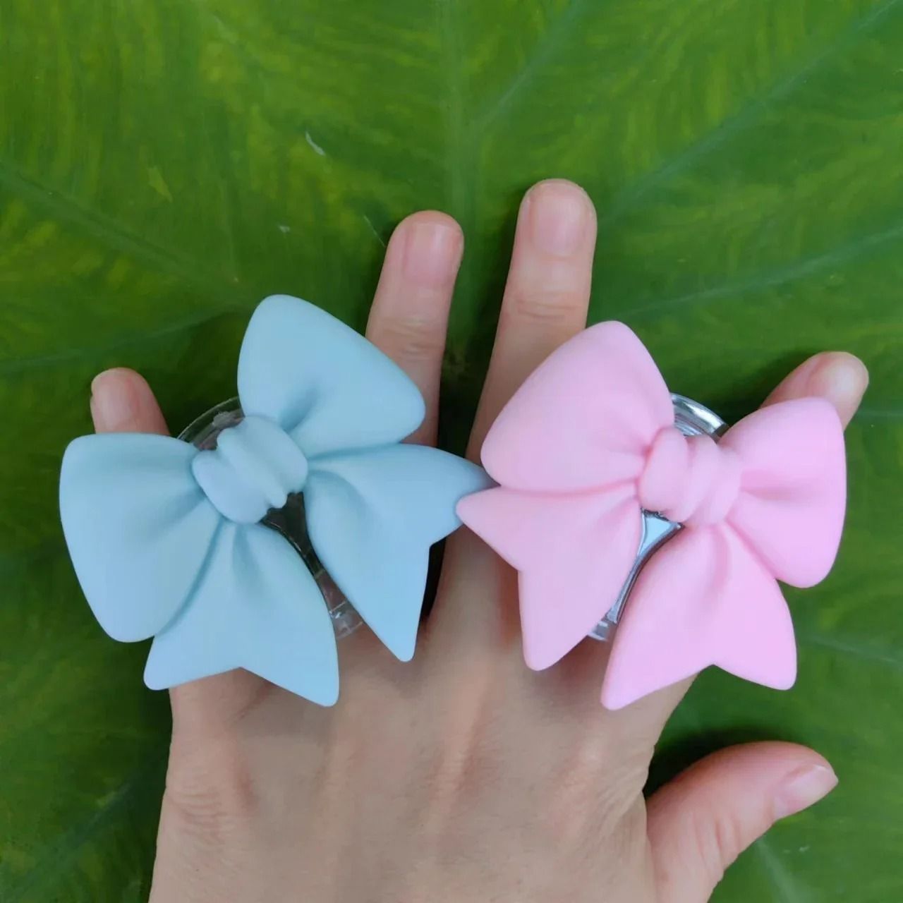 Plain Macaron Bow Knot Universal Phone Grip and Stand