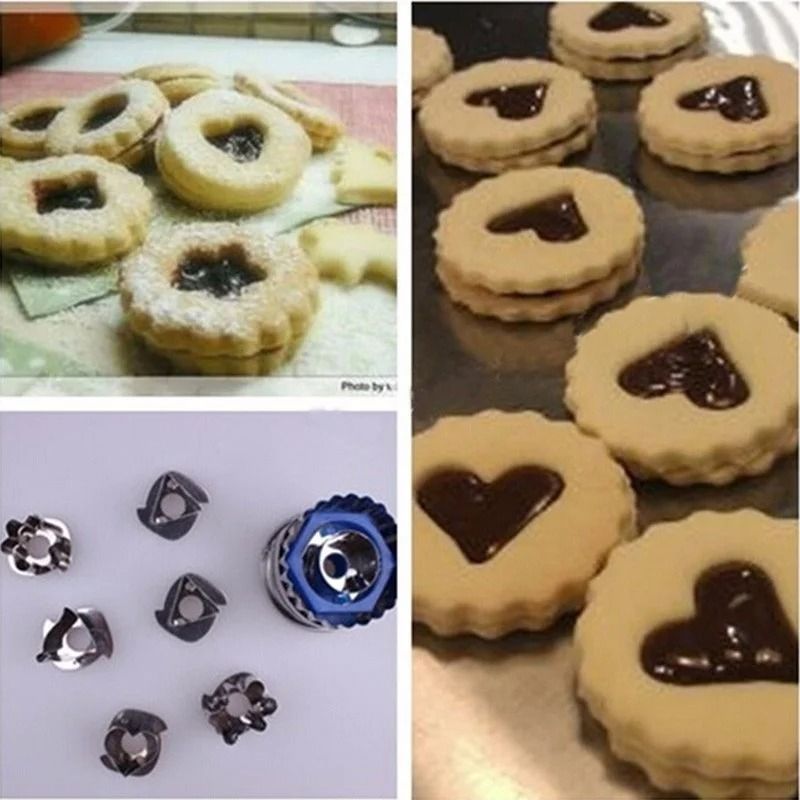 Pastry and Cookie Cutter Set 7 Piece Aluminum Baking Mold Kit