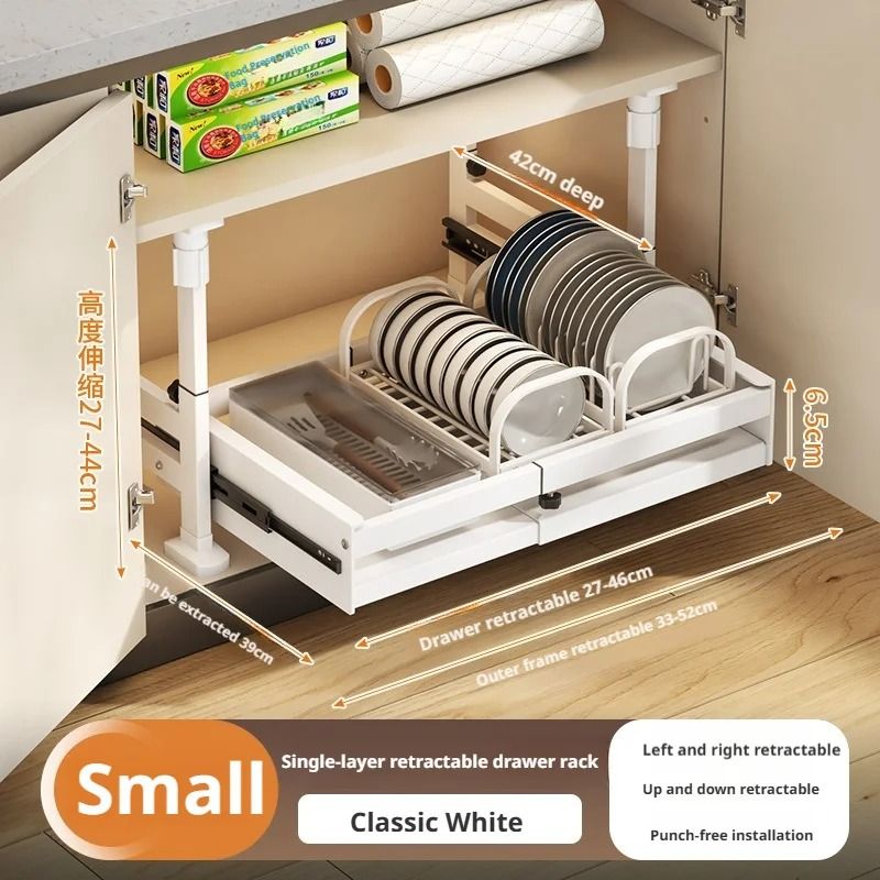 Pull Out Kitchen Cabinet Organizer Sliding Drawer Basket Shelf