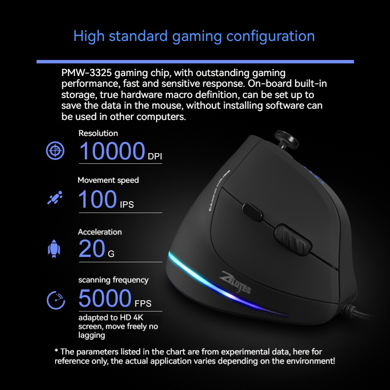 RGB Vertical Gaming Mouse DPI USB Wired Optical Programmable Buttons Gamer Mice for Laptop PC