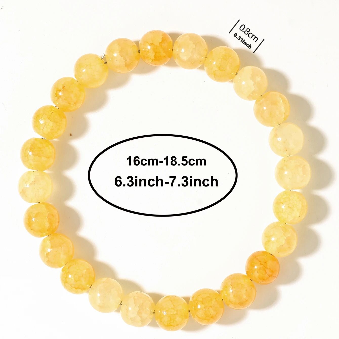 Yellow Citrine Beaded Bracelet Feng Shui Money Stone Crystal Wristband
