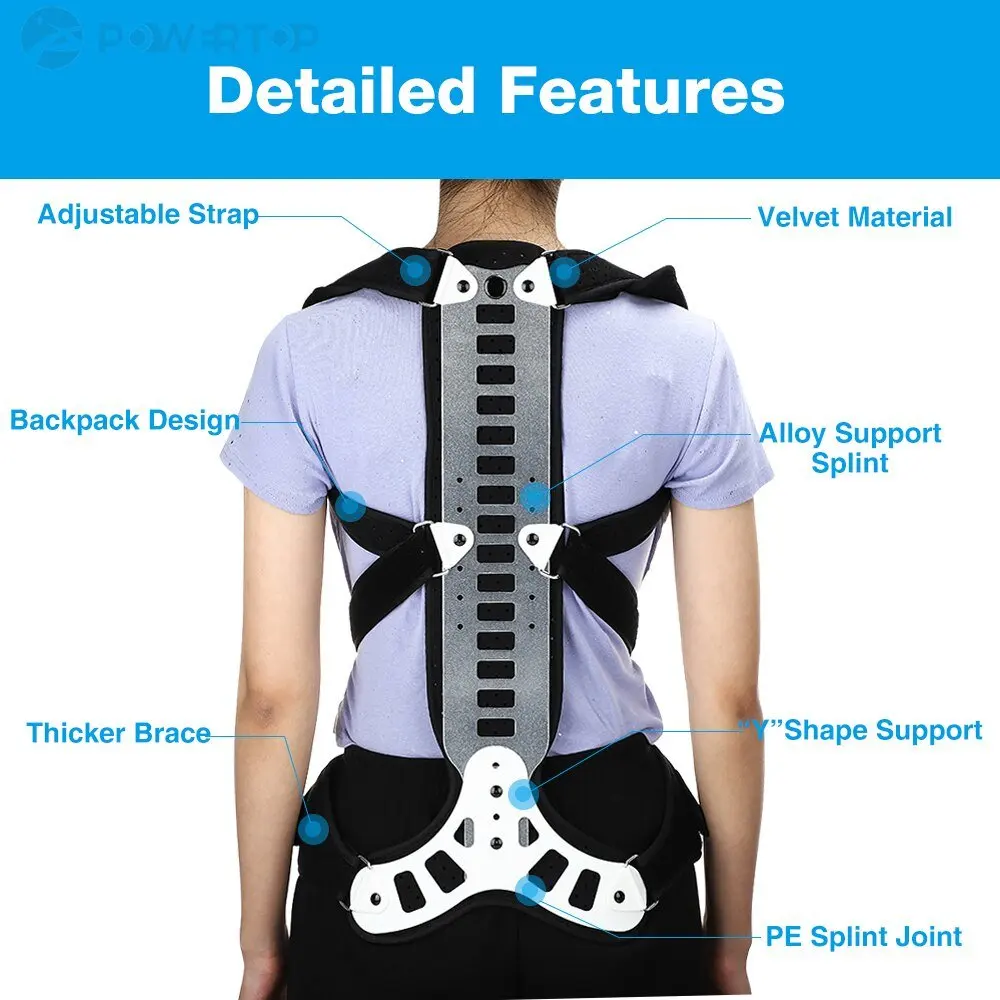 Shoulder Waist Back Posture Corrector, Spine Support Brace Belt, Humpback Correction, Standing Sitting Posture, Adult