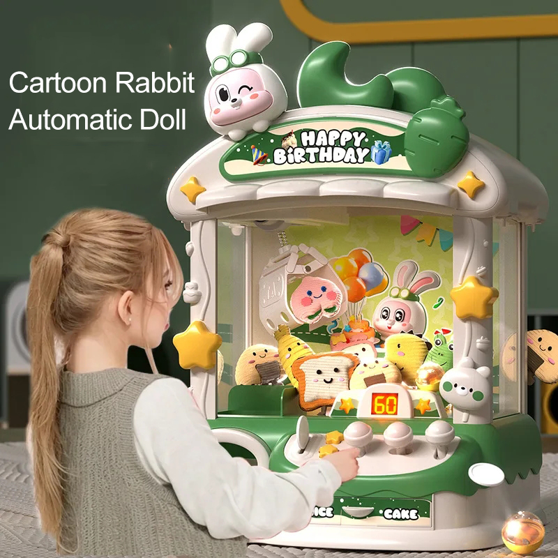 Big Cartoon Rabbit Coin Operated Claw Crane Toy for Kids