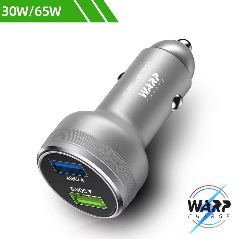 OnePlus Dual USB Car Charger 80W Super Fast SuperVOOC Warp Charge Adapter