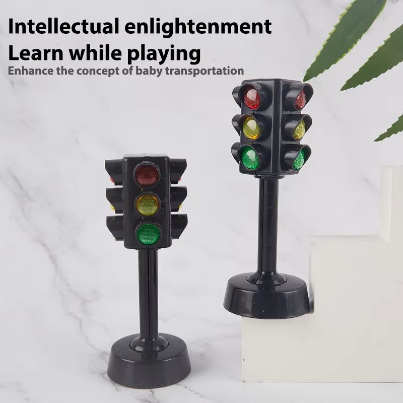 2 Piece Traffic Light Toy Set – Mini Parking Lot Scene Educational Model for Kids