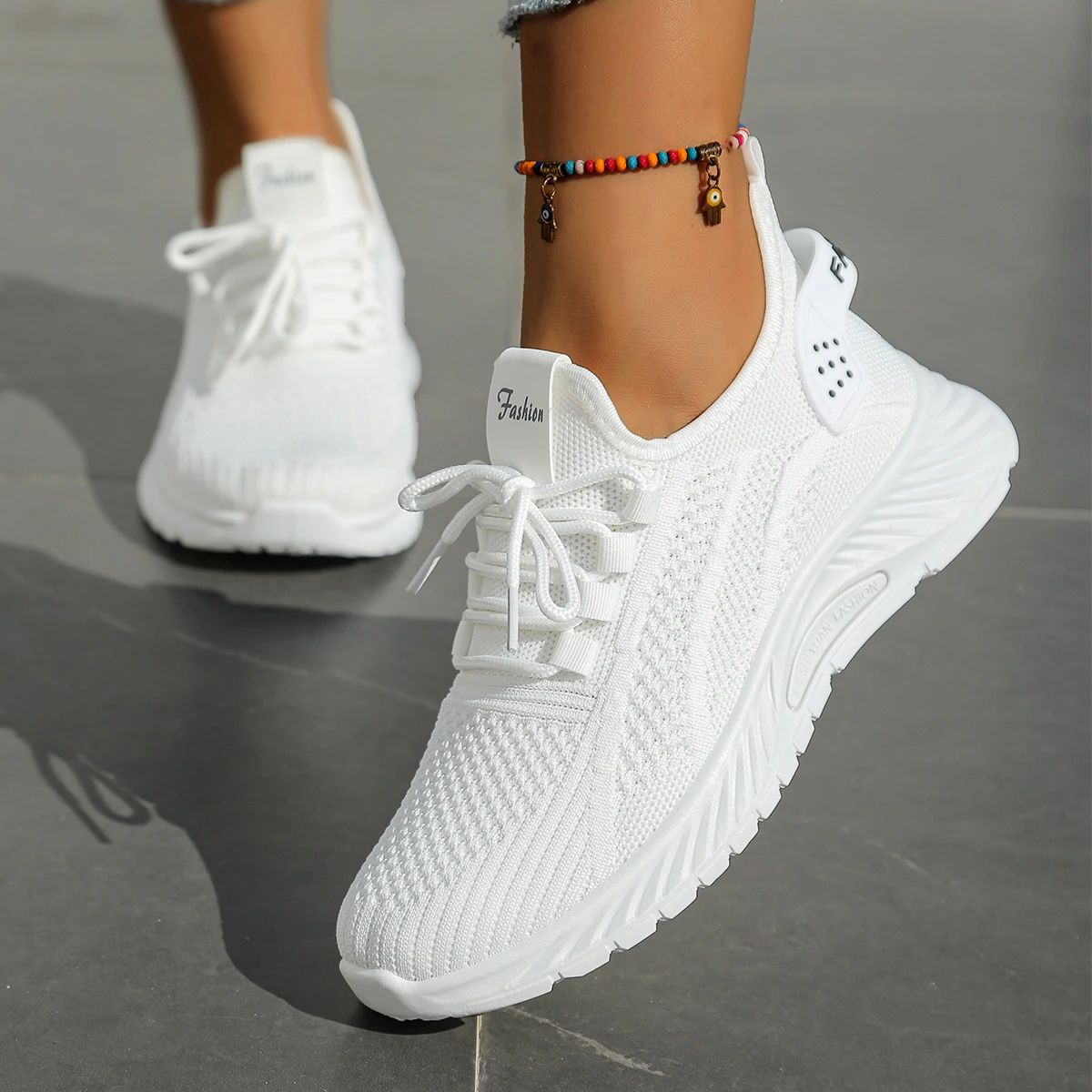 Fall KnitStride Womens Casual Sneakers - Breathable Everyday Walking Shoes