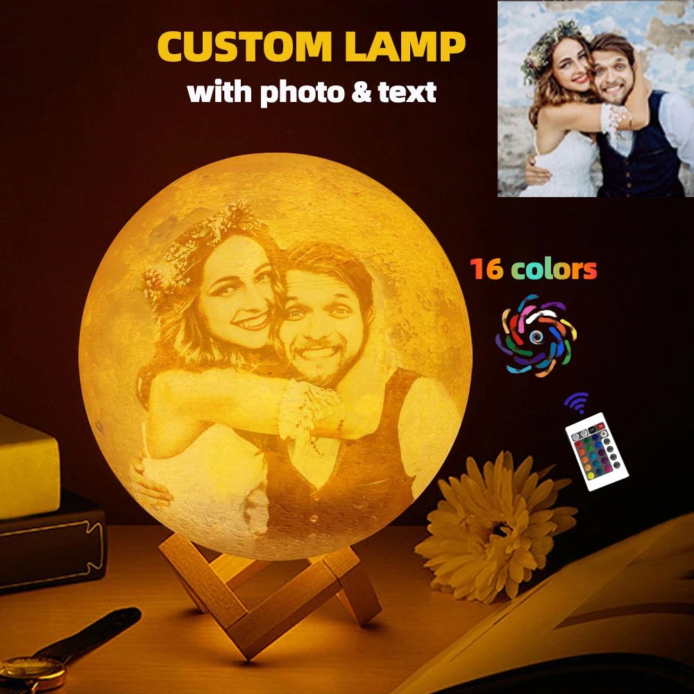 Personalized Moon Lamp Custom Photo Night Light Gift for Loved Ones