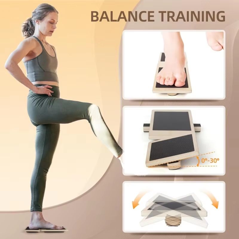 Single Foot Wooden Balance Board Ankle Strengthener and Posture Trainer