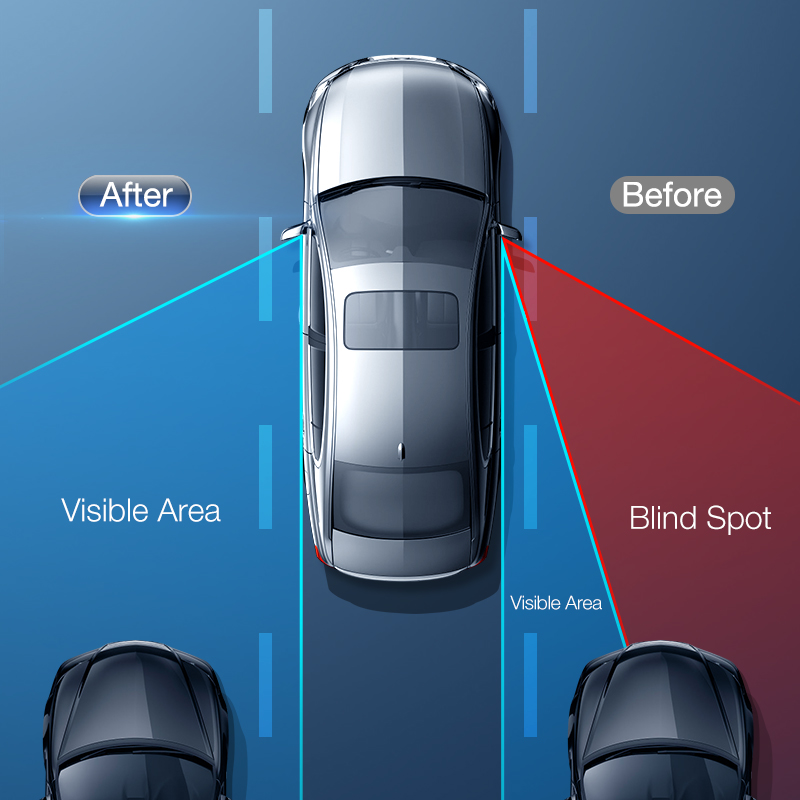 Wide Angle Car Round Convex Mirrors, HD Blind Spot Rearview Mirror, Adjustable with Screw Sucker