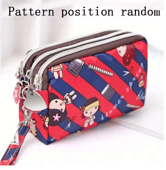 SoftCarry Womens Wrist Phone Purse Three Layer Zipper Handbag