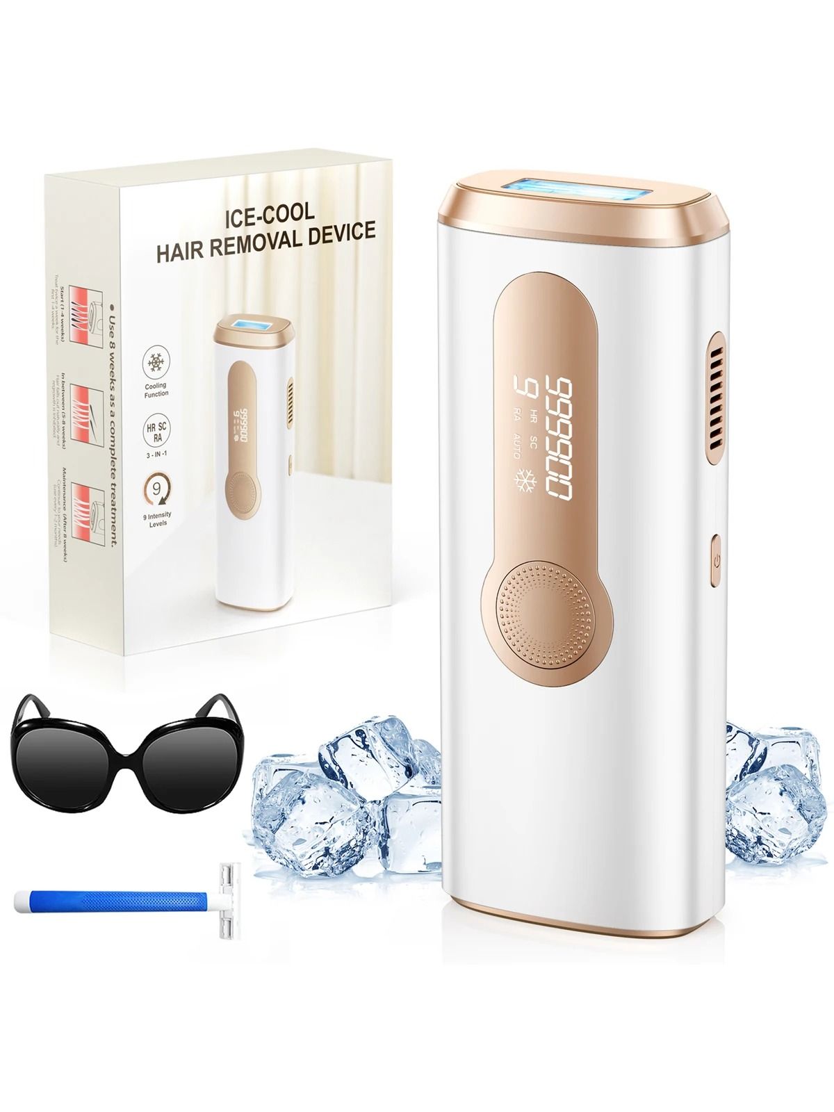IPL Hair Removal Device With 990000 Flashes For Painless Permanent Hair Reduction