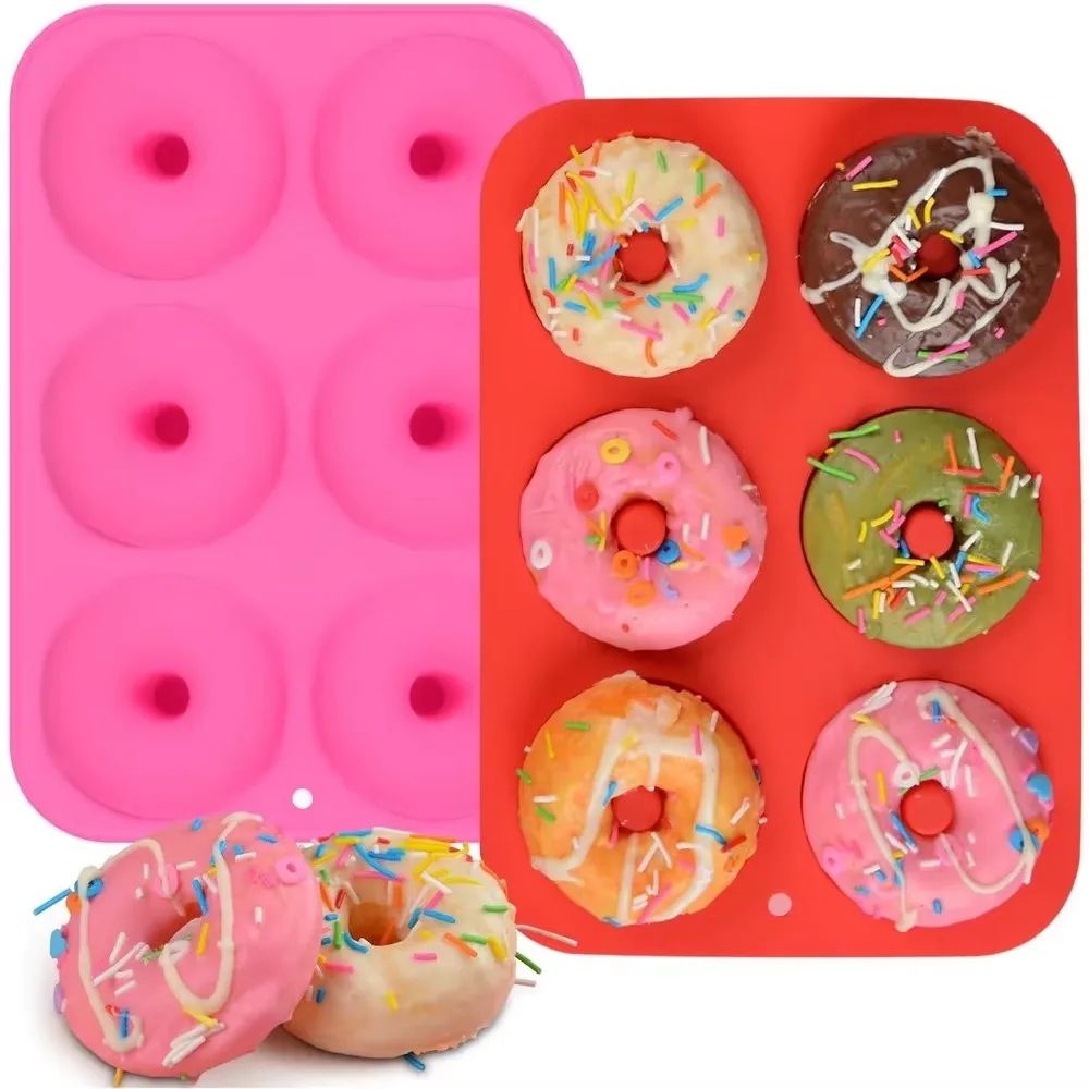 Premium 6-Cavity Silicone Donut & Baking Mold – Non-Stick Pastry, Cake & Dessert Pan