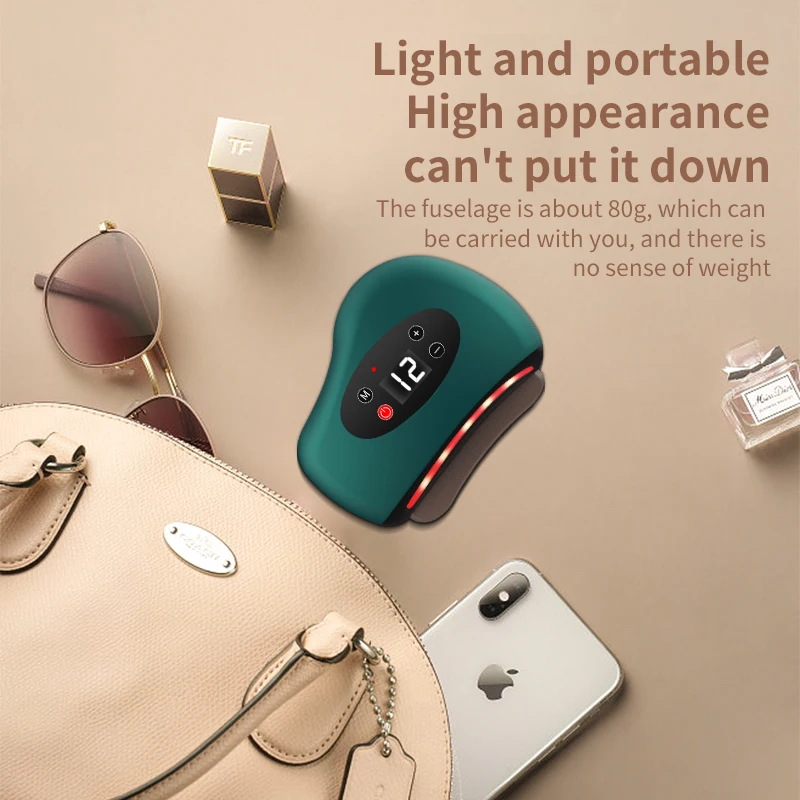 Eye Massager Stone Heating, Electric Guasha Massager, Hot Compress, Vibration Scraping, Neck Face Skin Lifting, Wrinkle