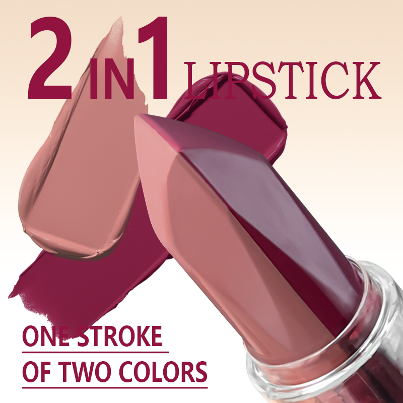 2 In 1 Lip Liner & Lipstick, Waterproof Matte Lip Combo Pencil, Tapered Sharp End Long-Lasting Lipliner & Lipstick