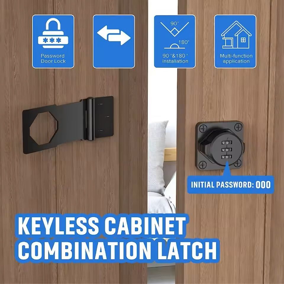 3-Digit Combination Lock Keyless Cabinet Drawer Security Code Lock