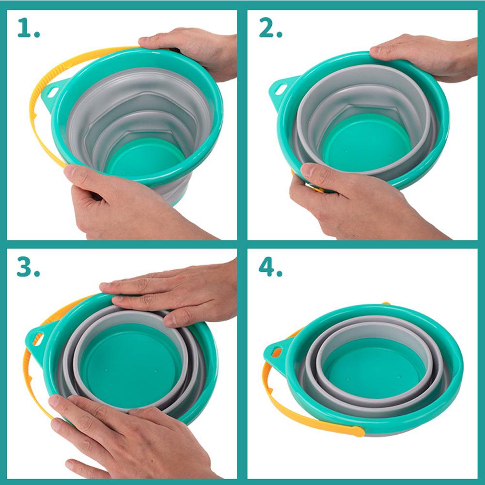 Foldable Kids Beach Bucket Set Travel Sand Toy Kit with Shovel