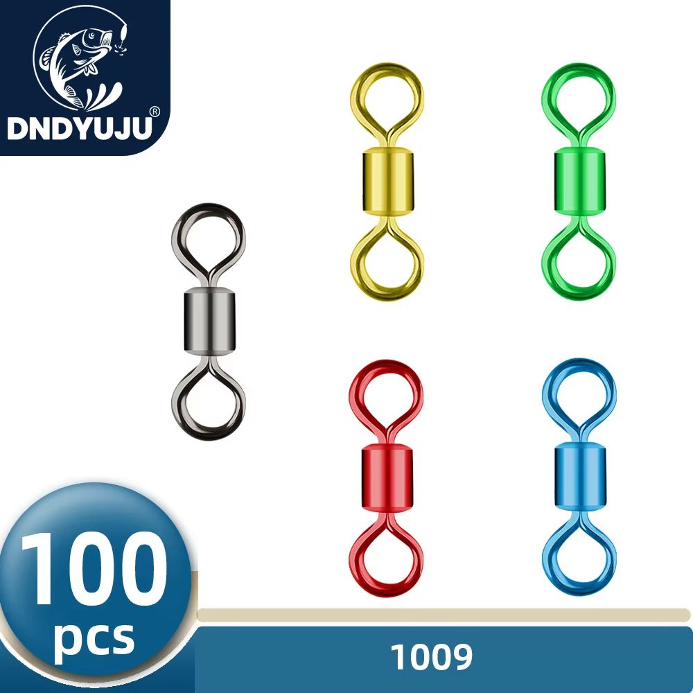 Colorful American-Style Fishing Swivel Ring Connectors 100-Piece Professional Tackle Set