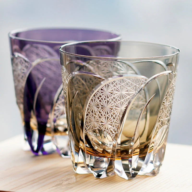 Edo Kiriko Handcrafted Moonbow Whiskey Glass