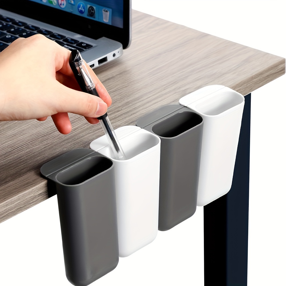 Desk Pen Holders, Plastic Desk Organizer Set, Adhesive Office Supplies Accessory for Desk