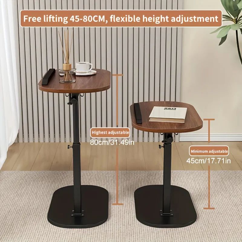 Modern 360° Rotating Adjustable Laptop Table – C-Shaped Sofa Side Desk