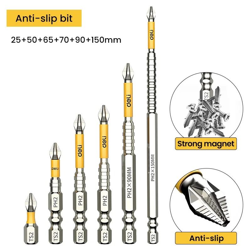 Non Slip PH2 Magnetic Batch Bit Cross Screwdriver Set