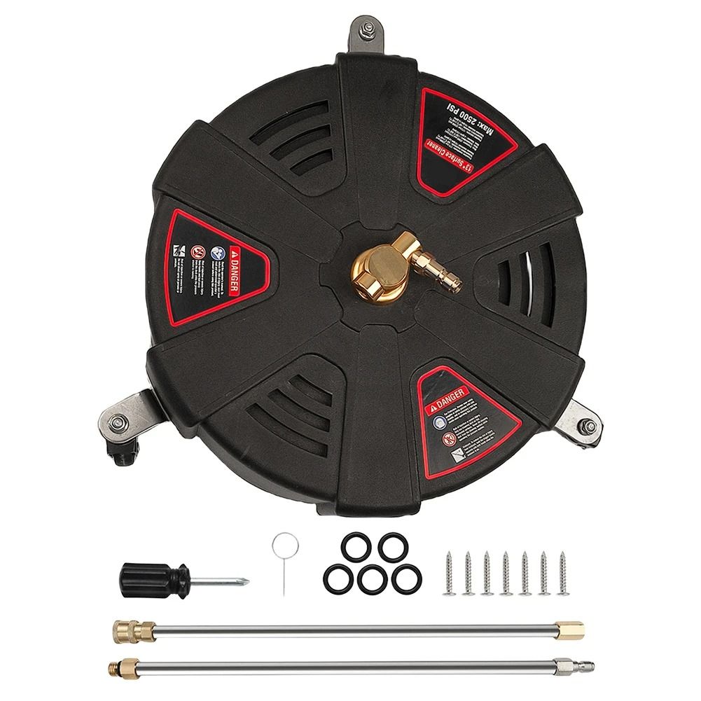 Patio Surface Cleaner Attachment with Quick Connect and 3 Wheels – 2500 PSI Pressure Washer Accessory