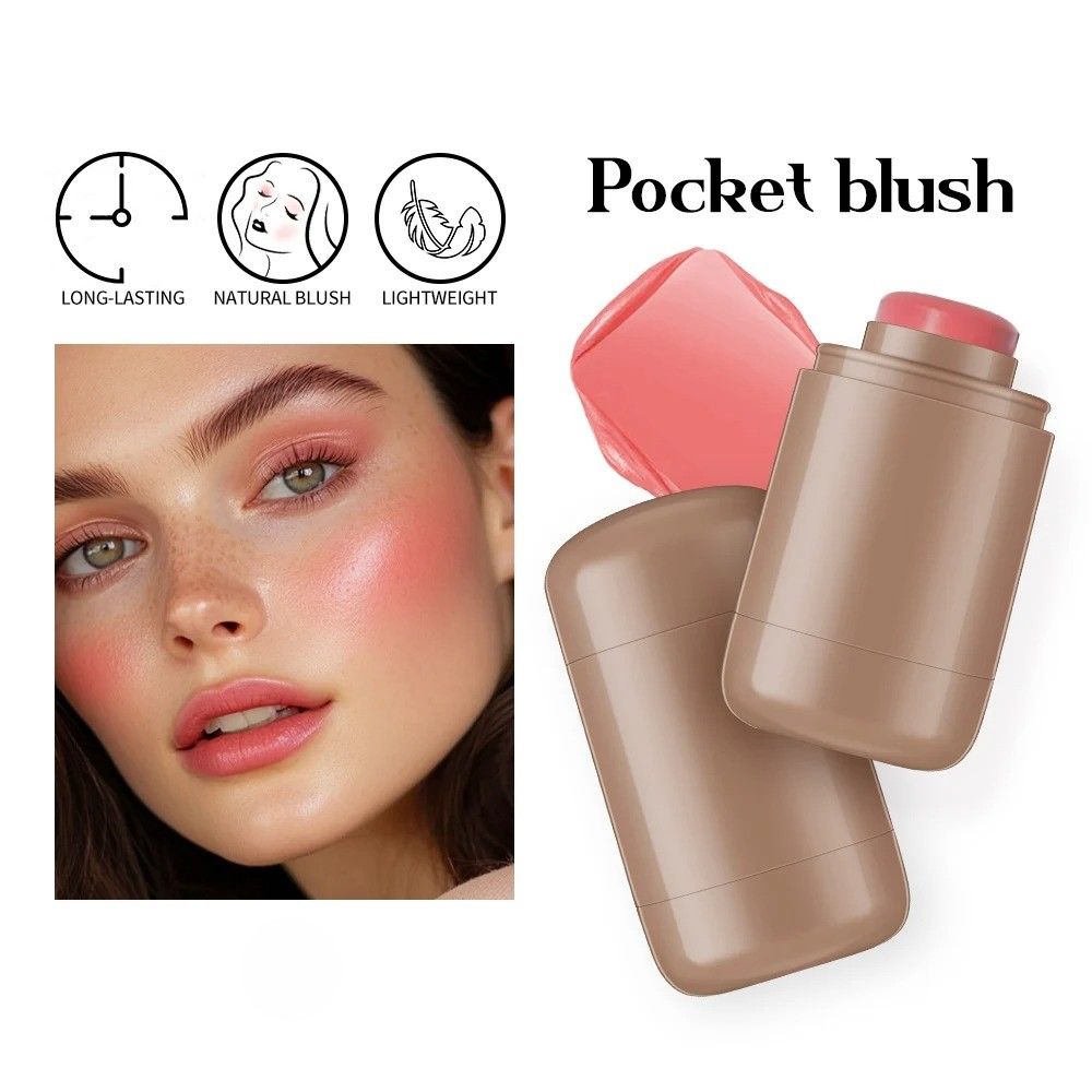 3-in-1 Blush Stick Moisturizing Lip Gloss, Face Rouge, and Facial Cheek Stick