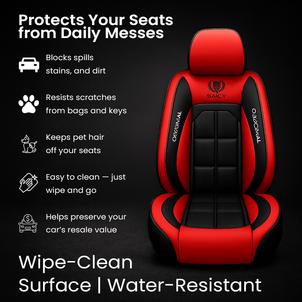 Universal Leather Car Seat Cover All Season Driver and Passenger Protection Pad