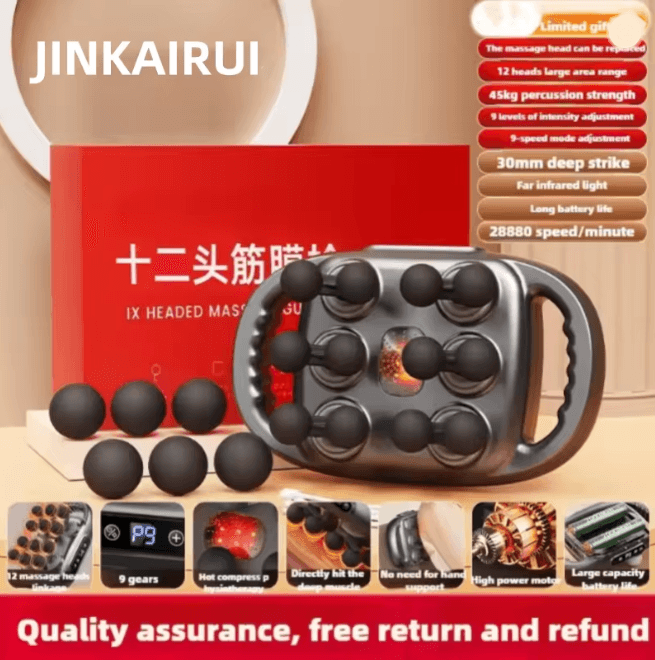 Professional Deep Tissue Massage Gun with 24 Heads High Power Muscle Relief