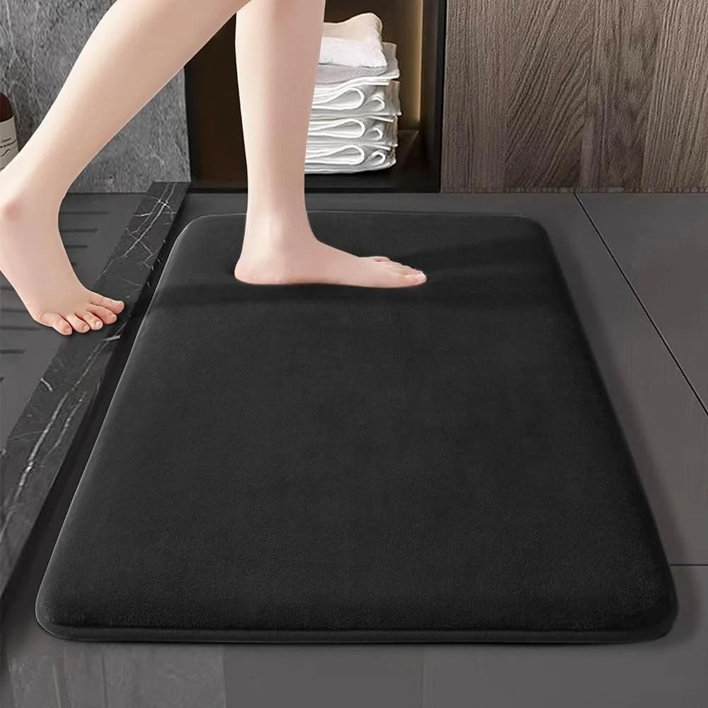 Super Absorbent Bath Mat Non Slip Coral Velvet Floor Mat Quick Dry Bathroom Rug