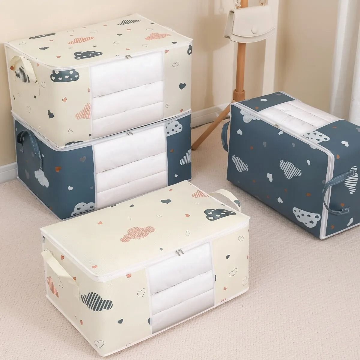 Large Capacity Clothes Storage Bag Foldable Organizer for Blankets and Bedding