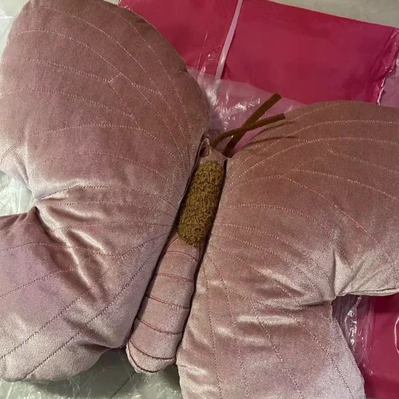 Butterfly Decorative Animal Pillow Pink Cushion for Couch Living Room Bed Butterfly Throw Pillow for Kids Room