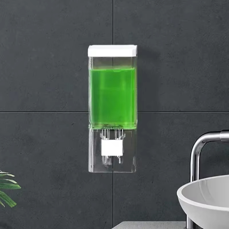Wall Mounted Soap Dispenser Manual Press Drill Free Bathroom Dispenser