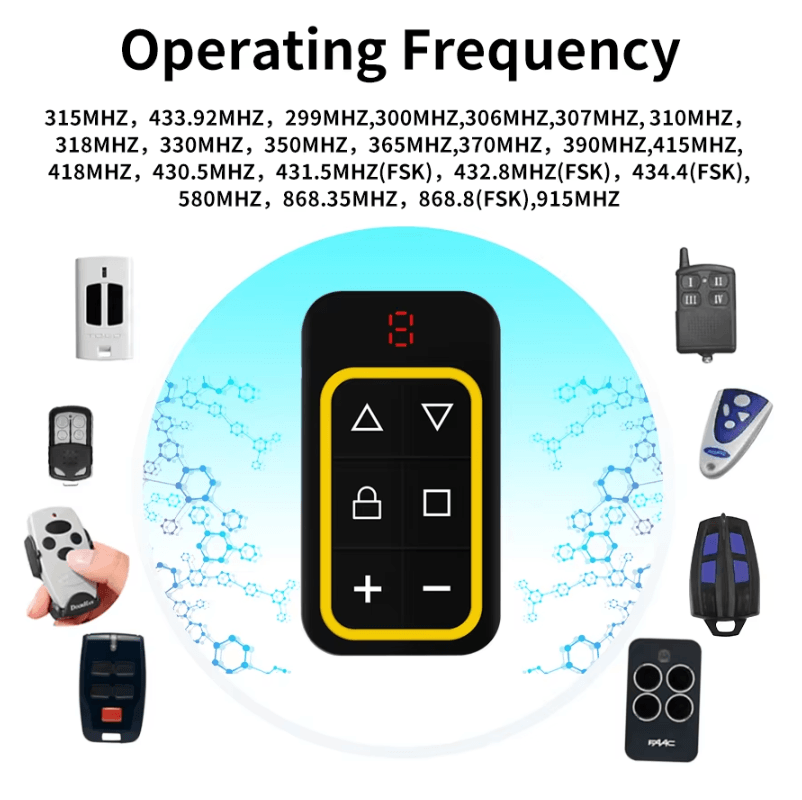 Universal Garage Remote Control Key Duplicator – 8-Channel Multi-Frequency Gate and Door Cloning Controller