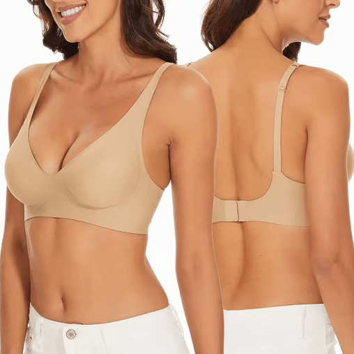 Seamless Wire Free Push Up Bra with Adjustable Straps