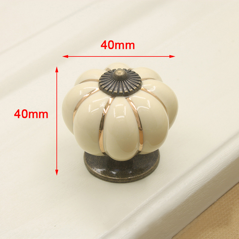Cartoon Pumpkin Ceramic Drawer Knobs Cute Kids Cabinet Handles