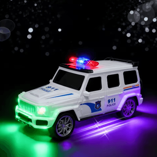 Electric Police Toy Car for Kids Light Sound Police Vehicle Playset Ages 3+
