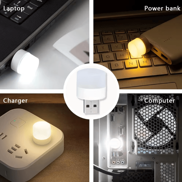 1/10Pcs Mini USB Night Light Warm White Eye Protection Book Reading Light USB Plug Computer Mobile Power Charging LED Ni