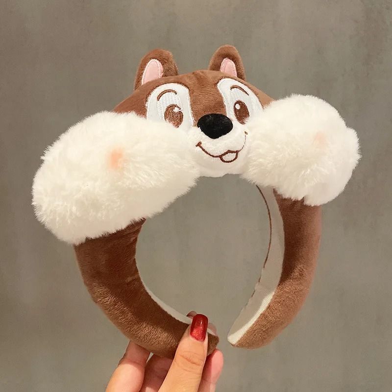 Disney Character Plush Hair Hoop – Cartoon Winnie & Strawberry Bear Face Wash Headband