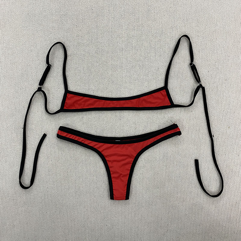 Aesthetic Spice Girl Beach Swimsuit, Backless Simple Summer Split Bikini