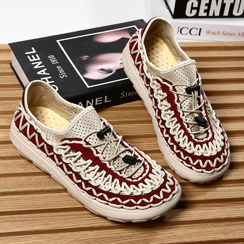 Mens Summer Sandals, Fashion Hand-woven Casual Shoes, High Quality Designer Sneakers