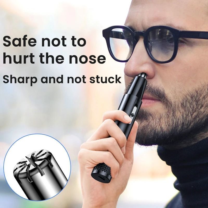 Rechargeable Nose Hair Trimmer With Dual-Use Design And Washable Blades