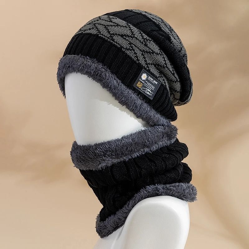 Plush-Lined Thermal Knitted Beanie Hat