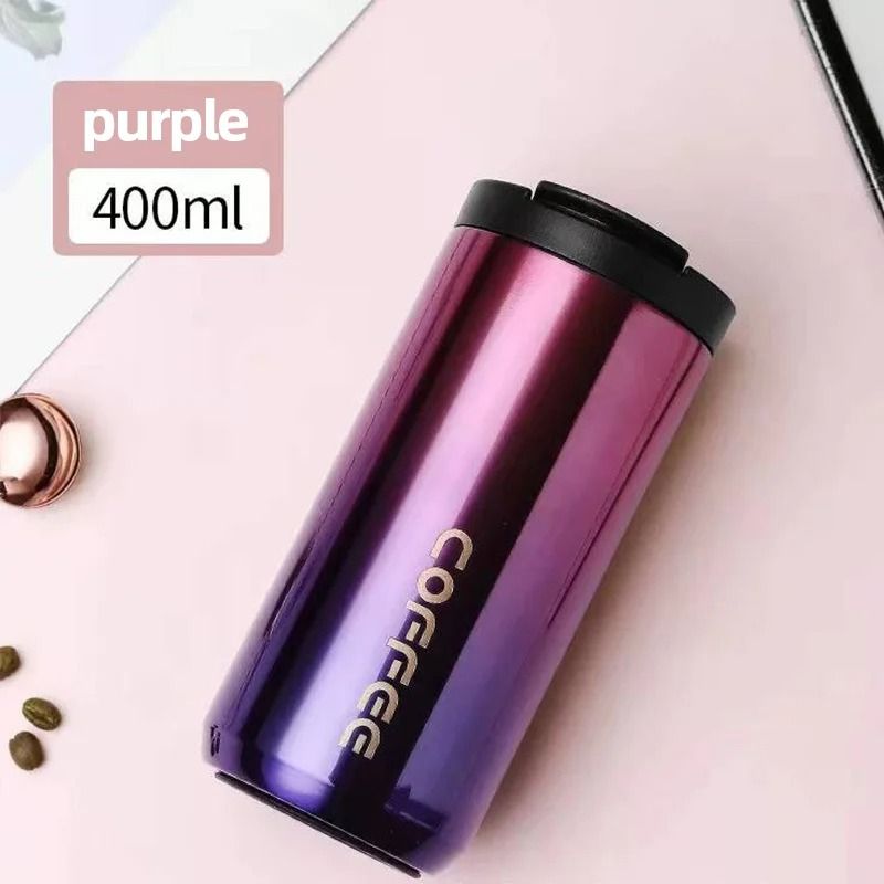 Stainless Steel Thermal Coffee Mug 400ml Leak Proof Travel Cup