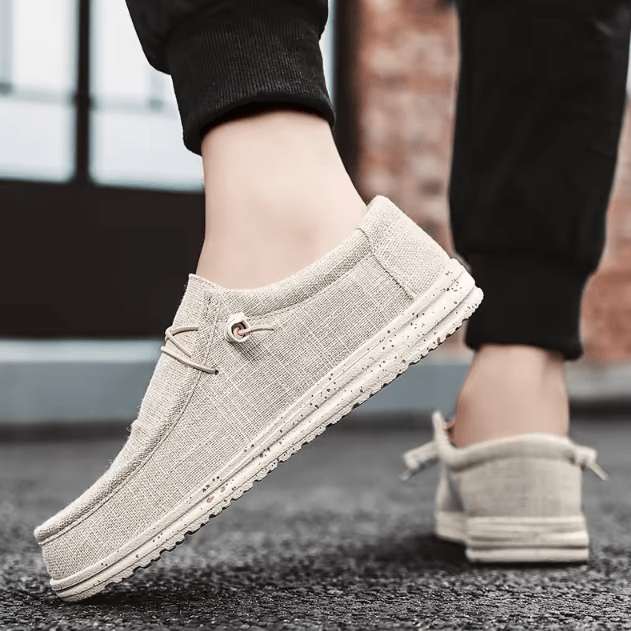 Men Canvas Slip On Casual Shoes Breathable Comfortable Walking Sneakers Plus Size