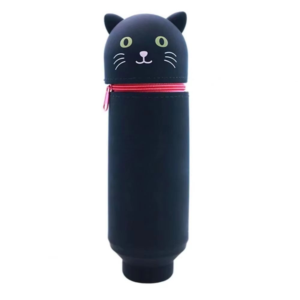 Silicone Cartoon Animal Pencil Case Foldable Pen Pouch with Zipper