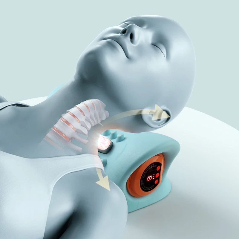 Portable Cervical Massager Pillow for Neck and Head, Adult Acupoint Therapy with Cervical Traction and Pain Relief