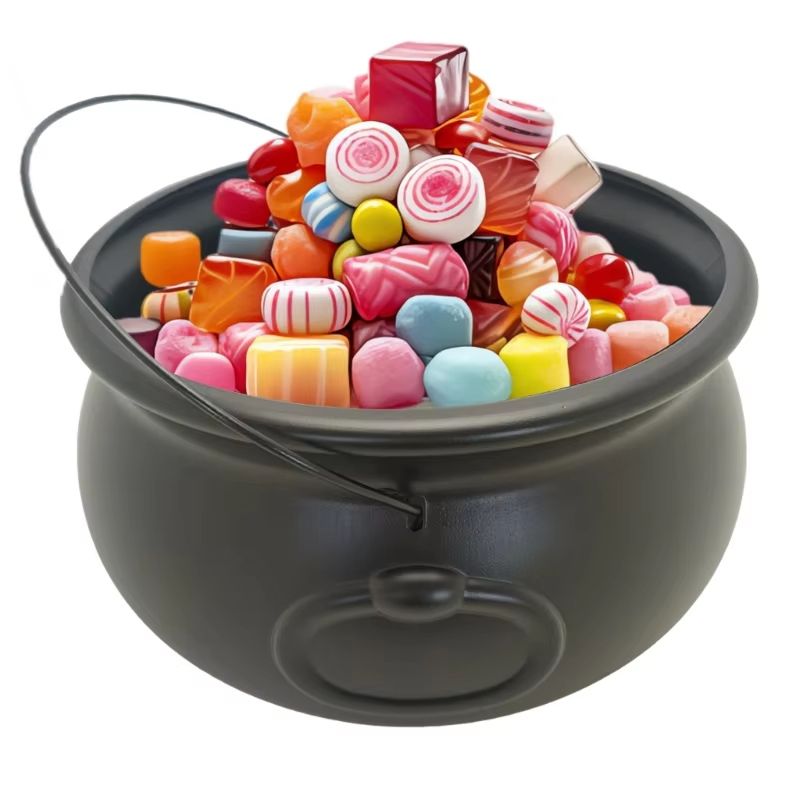Large Black Cauldron Kettle Candy Bowl for Halloween